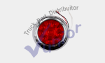 Plafon Redondo 4 Pulg Rojo 10  Leds Bisel Cromado En ABS y Cables MV