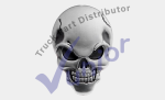 Emblema Calavera 3D Cromado