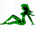 Logo Figura De Chica 48 Led Verde Izquierda Y Derecha 12 Volt