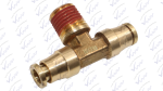 Tee Macho Al Centro (4) 1/4" NPT x Lateral (4) 1/4" PMT Laton JJ172PTC-4-4.