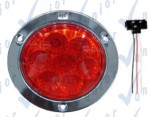 Plafon Stop Led Rojo Con Conector Sunflower 12/24V Con Aro En Acero